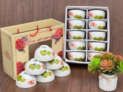 Bộ bát ăn cơm in họa tiết
