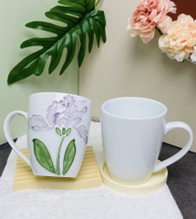 Cốc Sứ 3D Họa Tiết Hoa