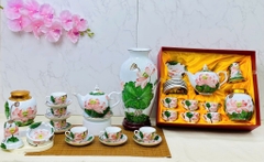 Bộ ấm chén hoa sen vân nổi