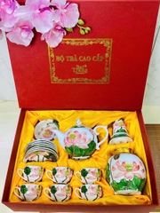 Bộ ấm chén hoa sen vân nổi