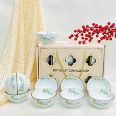 Bộ bát ăn cơm in họa tiết - QG 2