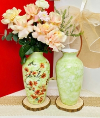 Lọ hoa sứ men đá in vàng kim