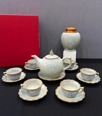 Bộ ấm chén men hỏa biến - QG 1