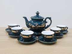 Bộ ấm chén men xanh lục bảo, men xanh cổ vịt