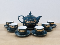 Bộ ấm chén men xanh lục bảo, men xanh cổ vịt