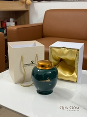 Bình đựng trà sứ men xanh lá Vietcombank