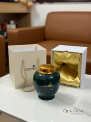 Bình đựng trà sứ men xanh lá Vietcombank