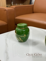 Bình đựng trà sứ họa tiết vàng kim Vietcombank