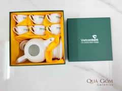 Bộ ấm chén trắng Vietcombank