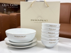 Bộ đồ ăn sứ viền vàng Bảo sơn Palace