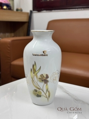 Lọ hoa sứ họa tiết vàng kim Vietcombank