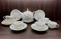 Bộ ấm chén Mẫu đơn in vàng kim