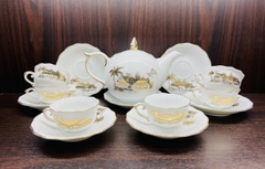 Bộ ấm chén Mẫu đơn in vàng kim