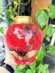 Bình đựng trà sứ hoa sen