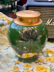 Bình đựng trà sứ hoa sen