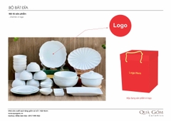 Bộ bát đĩa đựng đồ ăn trắng trơn