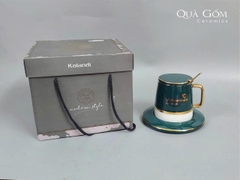 Tách cafe sứ viền vàng nhập khẩu cao cấp KH Vietcombank