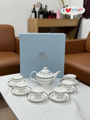 Bộ ấm chén nhập khẩu phong cách châu âu viền bạc sang trọng