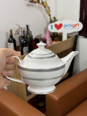 Bộ ấm chén nhập khẩu phong cách châu âu viền bạc sang trọng