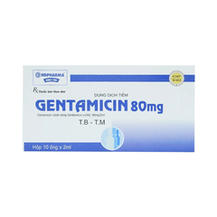 Dung dịch tiêm Gentamicin 80mg/2ml điều trị nhiễm khuẩn (hộp 10 ống x 2ml)