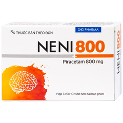 Viên nén Neni 800 điều trị triệu chứng chóng mặt, nhức đầu, mê sảng nặng (hộp 3 vỉ x 10 viên)
