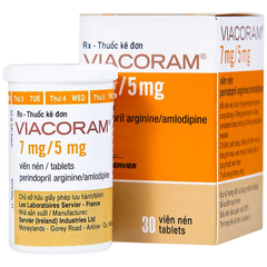 Thuốc Viacoram 7mg/5mg điều trị tăng huyết áp vô căn (hộp 1 lọ x 30 viên)