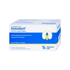 Thuốc Ketosteril phòng ngừa và điều trị suy thận mạn (hộp 5 vỉ x 20 viên)