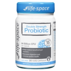 Viên uống Life-Space Double Strength Probiotic bổ sung lợi khuẩn, hỗ trợ hệ vi sinh đường ruột (chai x 30 viên)