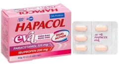 Thuốc Hapacol Eva hạ sốt, giảm đau bụng kinh (hộp 10 vỉ x 5 viên)