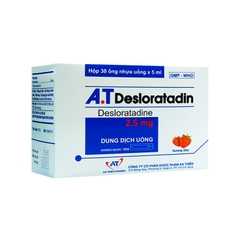 Dung dịch uống A.T Desloratadin điều trị viêm mũi, mề đay (hộp 30 ống x 5ml)