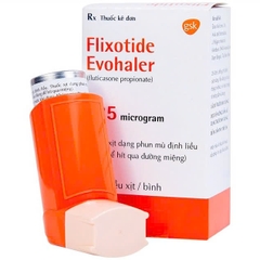 Thuốc dạng phun mù định liều Flixotide Evohaler 125mcg điều trị hen suyễn (hộp 1 chai x 120 liều xịt)