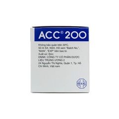 Bột pha dung dịch uống ACC 200 tan đàm trong bệnh lý hô hấp (hộp 50 gói x 3g)
