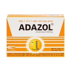 Thuốc Adazol 400mg Dược 3-2 điều trị nhiễm ký sinh trùng đường ruột (hộp 1 vỉ x 1 viên)