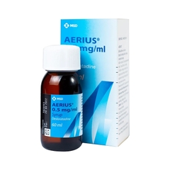 Siro Aerius 0.5mg/ml điều trị các triệu chứng viêm mũi dị ứng, mề đay (chai 60ml)