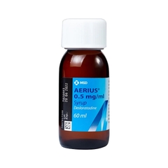 Siro Aerius 0.5mg/ml điều trị các triệu chứng viêm mũi dị ứng, mề đay (chai 60ml)
