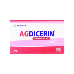 Thuốc Agdicerin 50mg điều trị triệu chứng các bệnh thoái hóa khớp hông, gối (hộp 3 vỉ x 10 viên)