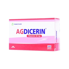 Thuốc Agdicerin 50mg điều trị triệu chứng các bệnh thoái hóa khớp hông, gối (hộp 3 vỉ x 10 viên)