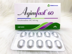Thuốc Agimfast 60 điều trị viêm mũi dị ứng, mày đay (hộp 1 vỉ x 10 viên)