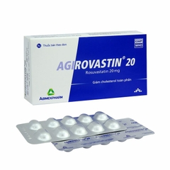 Thuốc Agirovastin 20 điều trị tăng cholesterol máu (hộp 3 vỉ x 10 viên)
