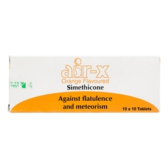 Viên nhai Air-X hương cam chống đầy hơi và chướng bụng (hộp 10 vỉ x 10 viên)