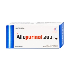 Thuốc Allopurinol 300mg Domesco điều trị tăng acid uric máu, sỏi thận (hộp 2 vỉ x 10 viên)