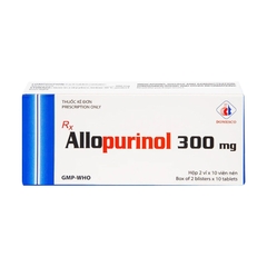 Thuốc Allopurinol 300mg Domesco điều trị tăng acid uric máu, sỏi thận (hộp 2 vỉ x 10 viên)