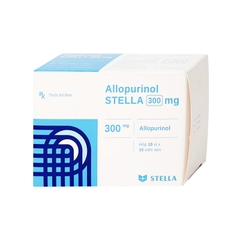 Thuốc Allopurinol Stella 300mg điều trị tăng acid uric máu, sỏi thận (hộp 10 vỉ x 10 viên)