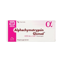 Thuốc Alphachymotrypsin Glomed điều trị phù nề sau chấn thương, phẫu thuật, bỏng (hộp 2 vỉ x 10 viên)