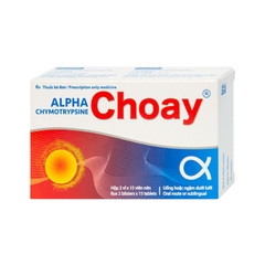 Thuốc Alpha Chymotrypsine Choay Sanofi điều trị phù nề sau chấn thương, phẩu thuật, bỏng (hộp 2 vỉ x 15 viên)