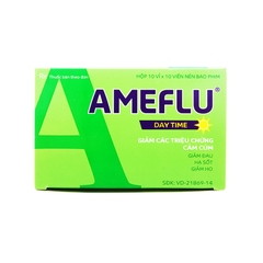 Thuốc Ameflu Day Time giảm các triệu chứng cảm lạnh và cảm cúm (hộp 2 túi x 5 vỉ x 2 viên)