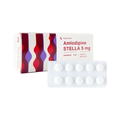 Thuốc Amlodipine Stella 10mg điều trị tăng huyết áp, đau thắt ngực ổn định mạn tính (hộp 10 vỉ x 10 viên)