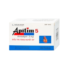 Apitim 5 trị tăng huyết áp, đau thắt ngực (hộp 3 vỉ x 10 viên)