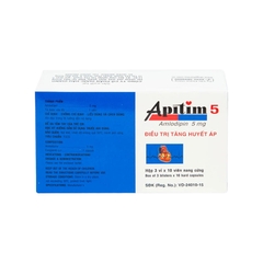 Apitim 5 trị tăng huyết áp, đau thắt ngực (hộp 3 vỉ x 10 viên)