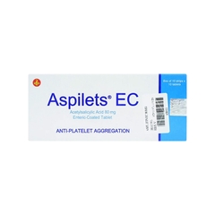 Thuốc Aspilets EC 80mg phòng ngừa nhồi máu cơ tim, đột quỵ (hộp 10 vỉ x 10 viên)